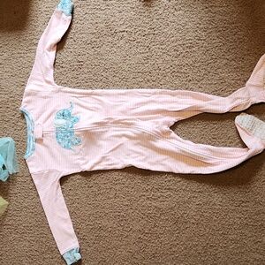 Carter's Pink Striped Elephant Footie